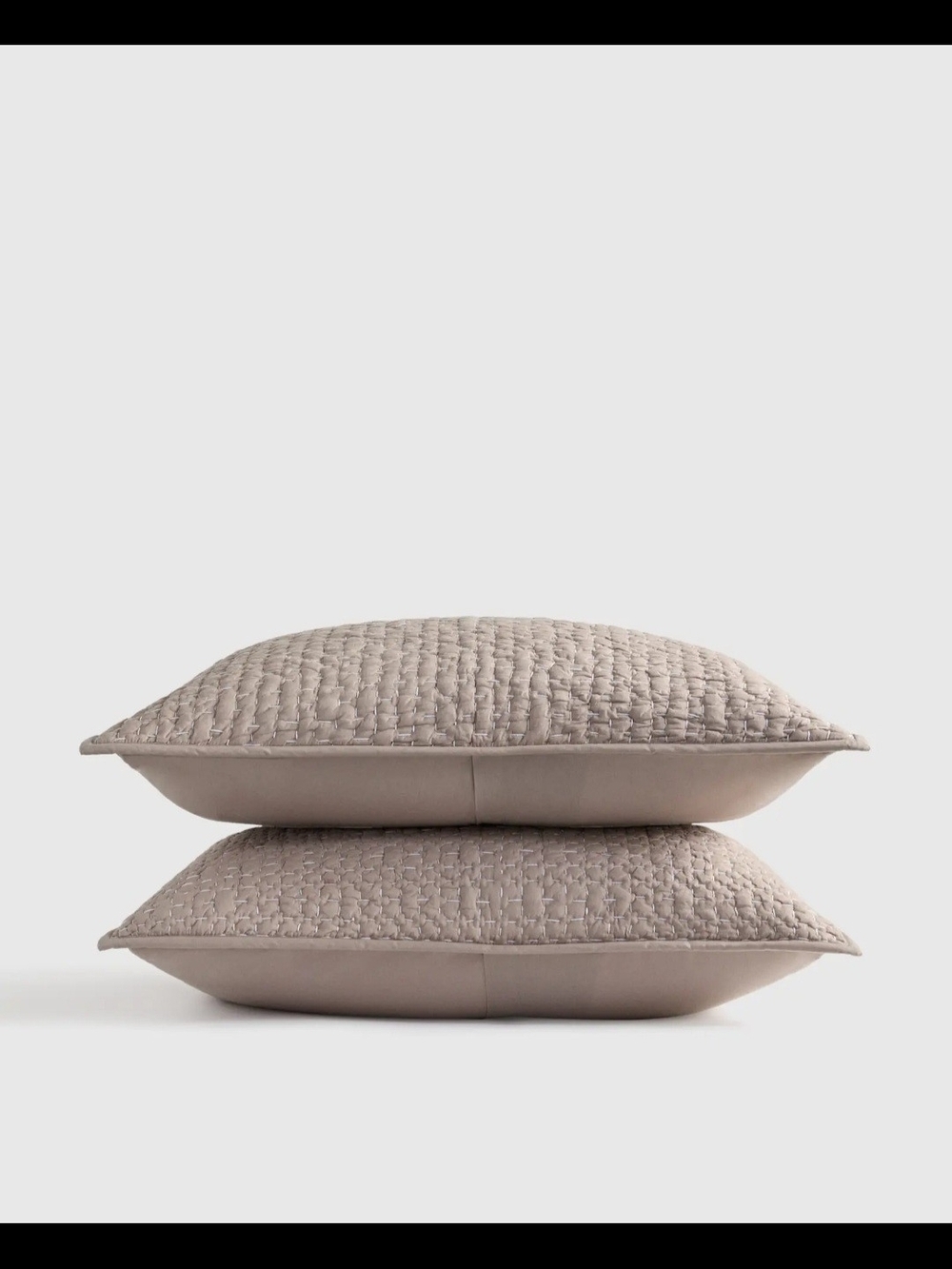 NIB Quince Organic Cotton Hand Stitched Quilted King Sham Set Of 2